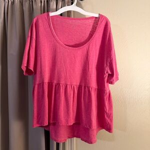 Women's Pink Peplum Top